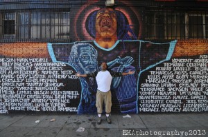 This memorial mural helped to cool down a violence hotspot in East Oakland. (Eric Arnold/CRP)