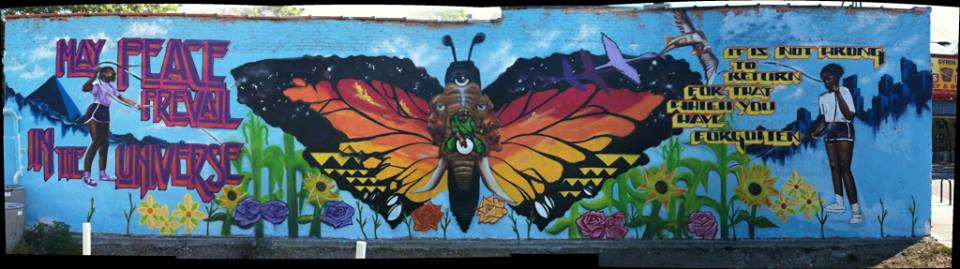 The original mural in the east garden of 75th and Coles was destroyed less than a week before the second mural was painted.