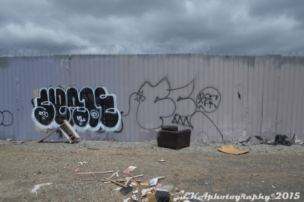 This San Leandro corridor wall remains a hotspot for tagging and dumping