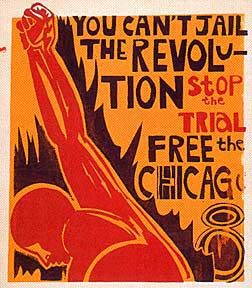A political poster for the Chicago 8